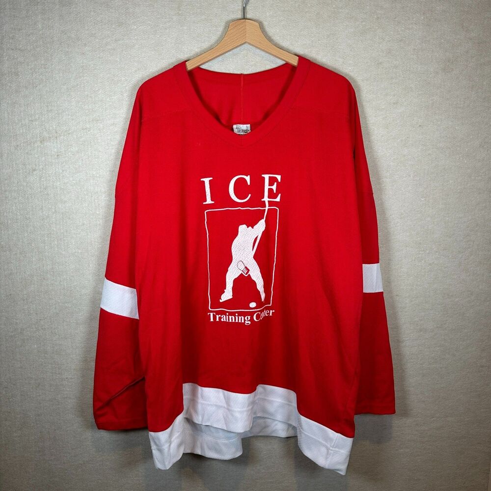 CCM Hockey Jersey Mens XL Red Ice Training Center Graphic Practice NHL Style